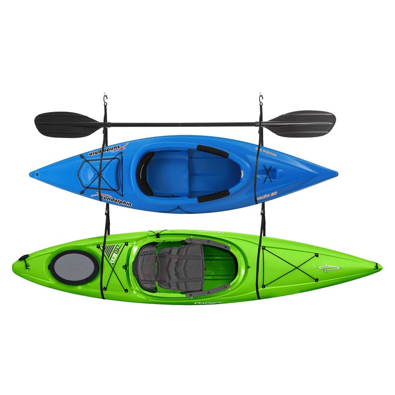 RAD Sportz Double Kayak Rack - Hanging Storage from Wall or Ceiling for Surfboards, Paddleboards, SUP, or Canoe - Adjustable Kayak Straps by RAD Sportz - Image 1